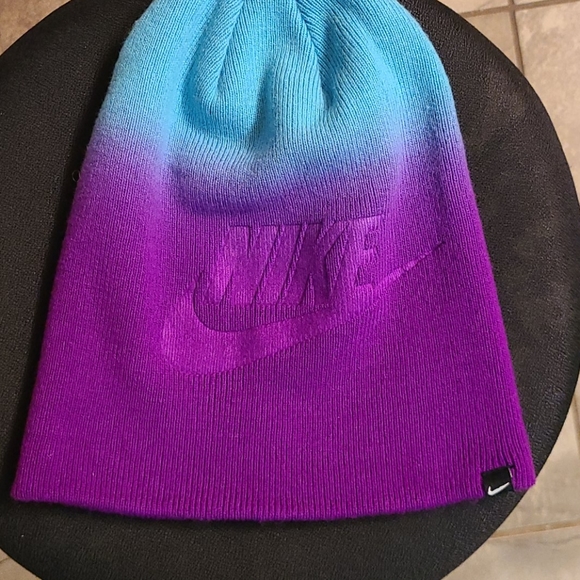 Nike teal/purple ombre beanie